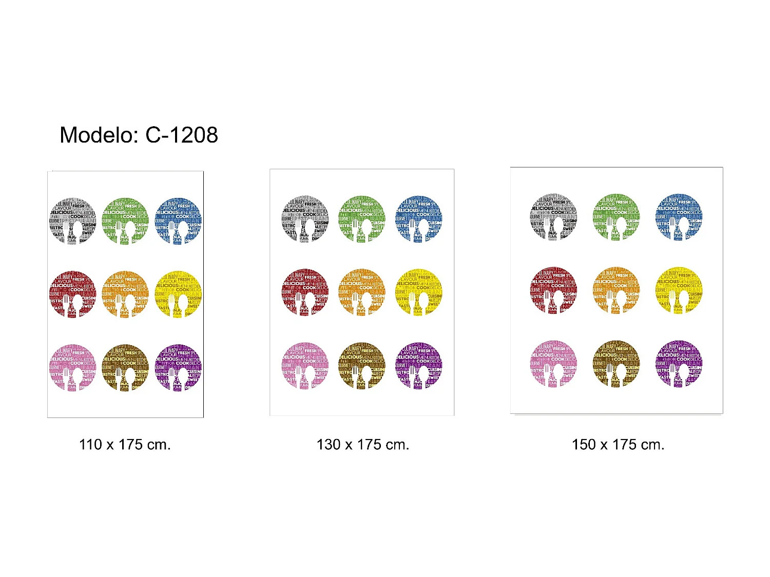 ESTORALIS | Estores Personalizados de COCINA | 130 x 180 cm (Ancho por Alto) Tamaño de Tela 127 x 175 cm | Modelo C-1208 Color Unico