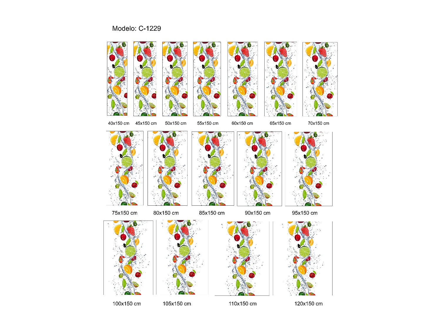 ESTORALIS | Estores Personalizados Easyfix de COCINA | 90 x 150 cm (Ancho por Alto) Tamaño de Tela 87 x 150 cm | Modelo C-1229 Color Unico