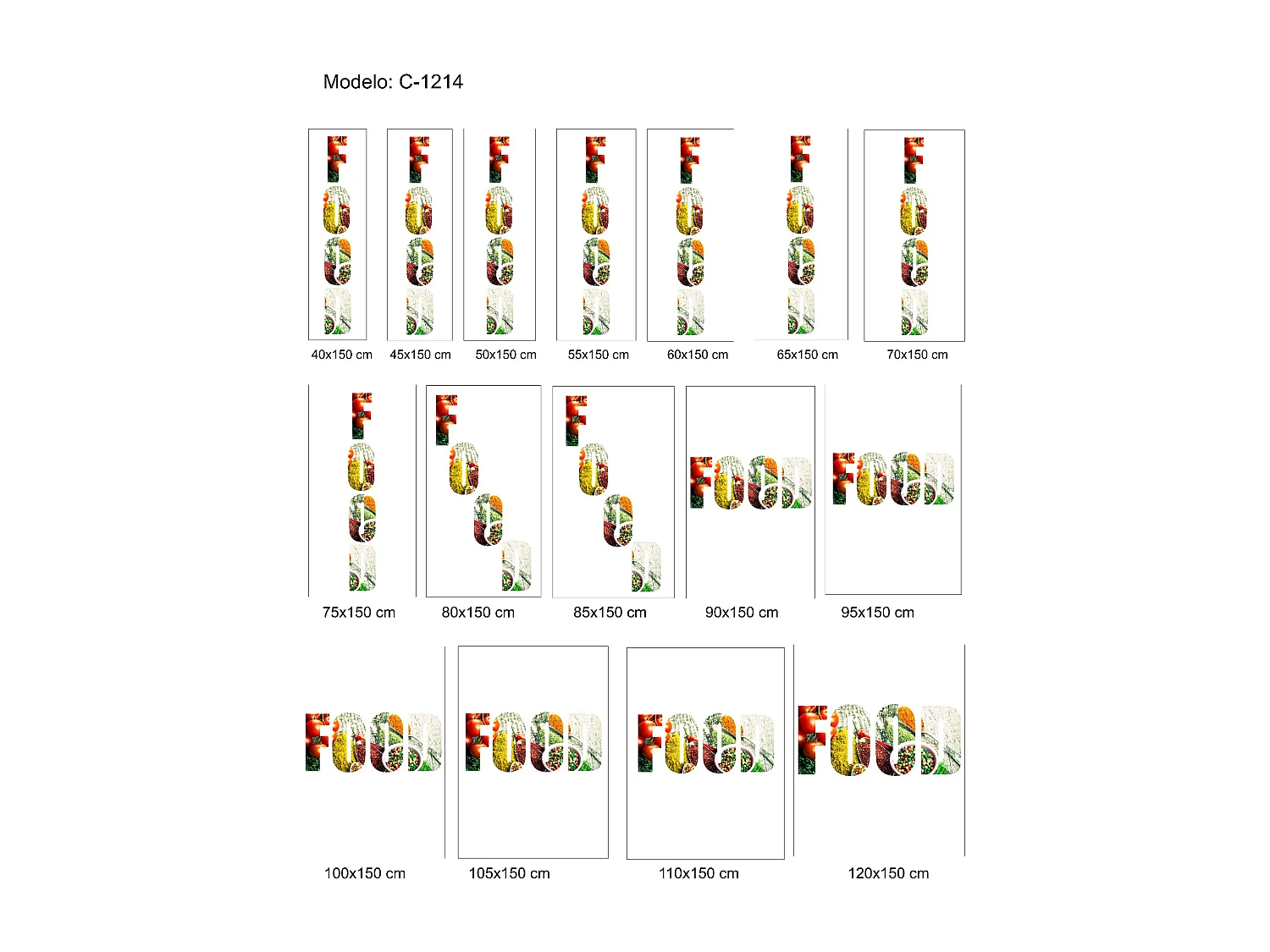 ESTORALIS | Estores Personalizados Easyfix de COCINA | 55 x 150 cm (Ancho por Alto) Tamaño de Tela 52 x 150 cm | Modelo C-1214 Color Unico