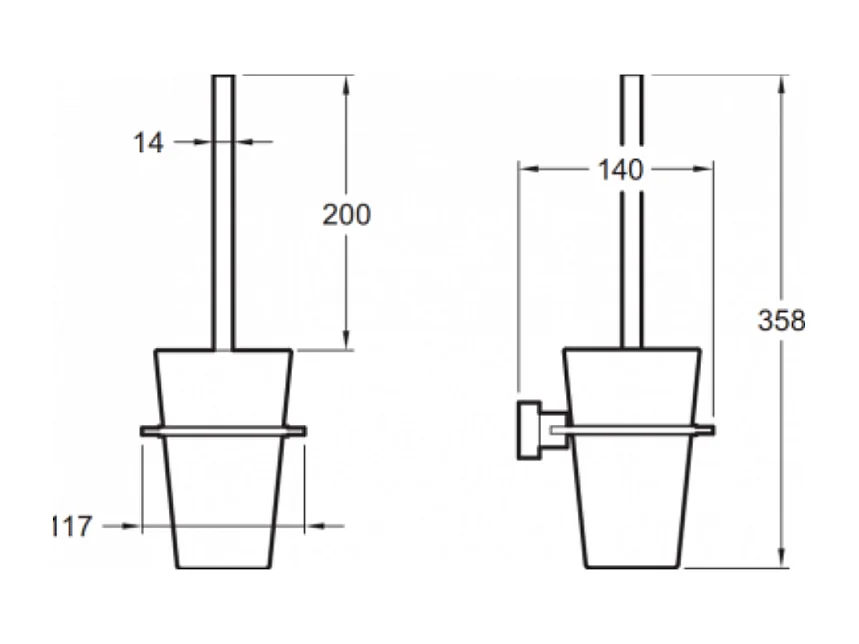 JACOB DELAFON Porte-balai Eo Moderne Chrome