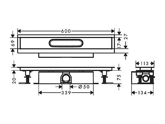 Kit d'installation caniveau de douche 60 cm installation standard HANSGROHE uBox