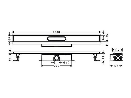 Kit d'installation caniveau de douche 100 cm installation standard HANSGROHE uBox