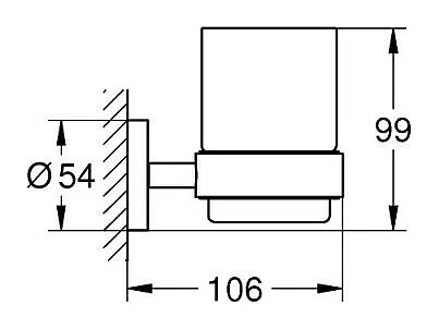 Vaso de cristal GROHE con soporte Essentials