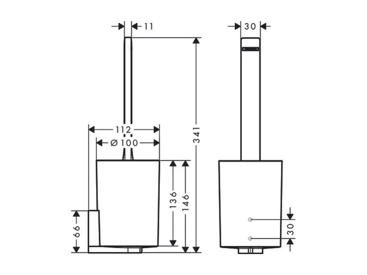 Porte-brosse WC mural et porte-papier WC avec tablette HANSGROHE WallStories blanc mat