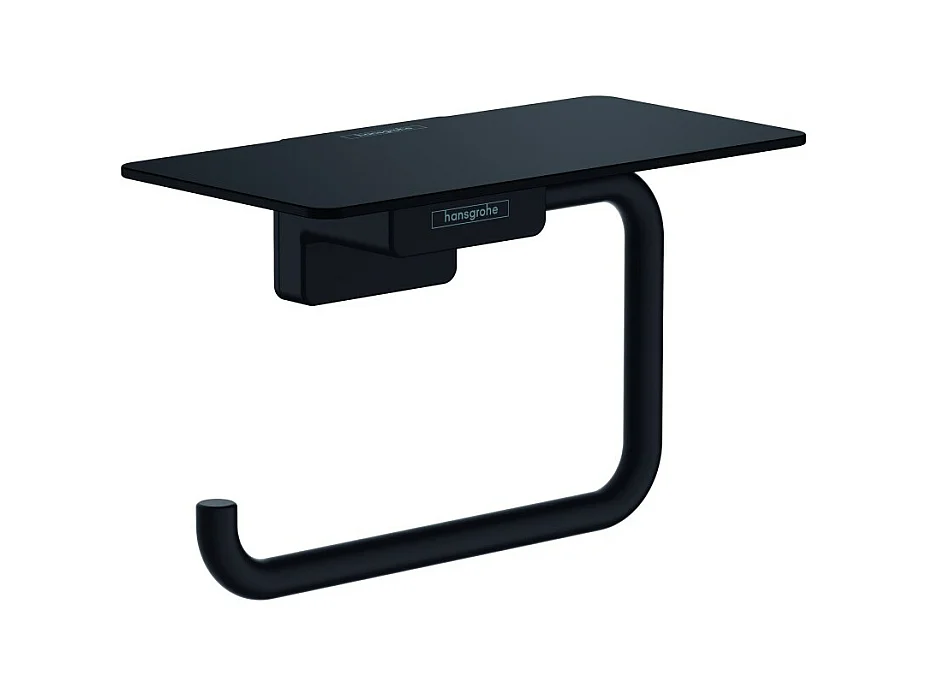 HANSGROHE Porte-papier WC avec tablette noir mat AddStoris