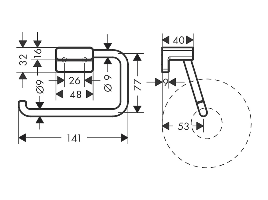 HANSGROHE Portarrollos de papel higiénico cromado AddStoris