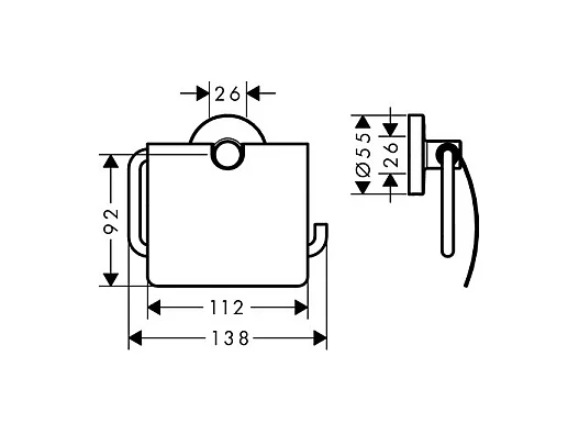 Portarrollos con tapa HANSGROHE Logis Universal Chrome