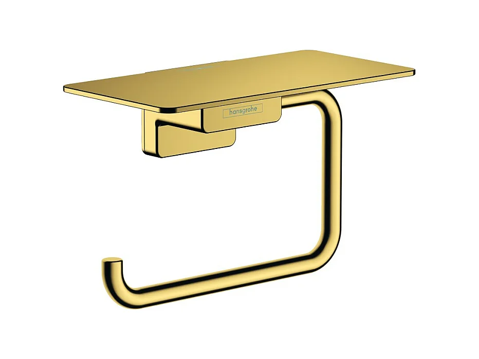HANSGROHE Portarrollos con estante aspecto dorado pulido AddStoris