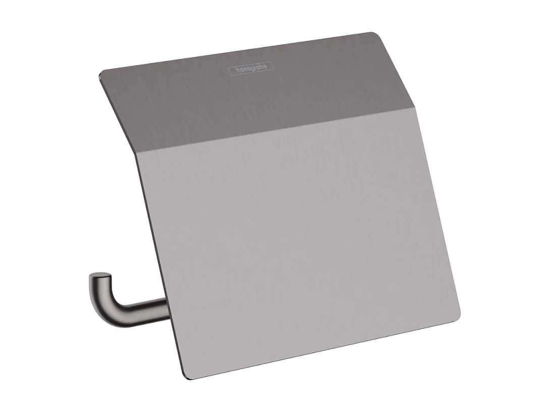 Porte-papier WC avec couvercle HANSGROHE AddStoris noir chromé brossé