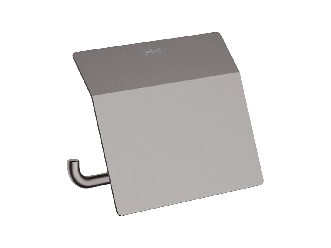 Porte-papier WC avec couvercle HANSGROHE AddStoris noir chromé brossé