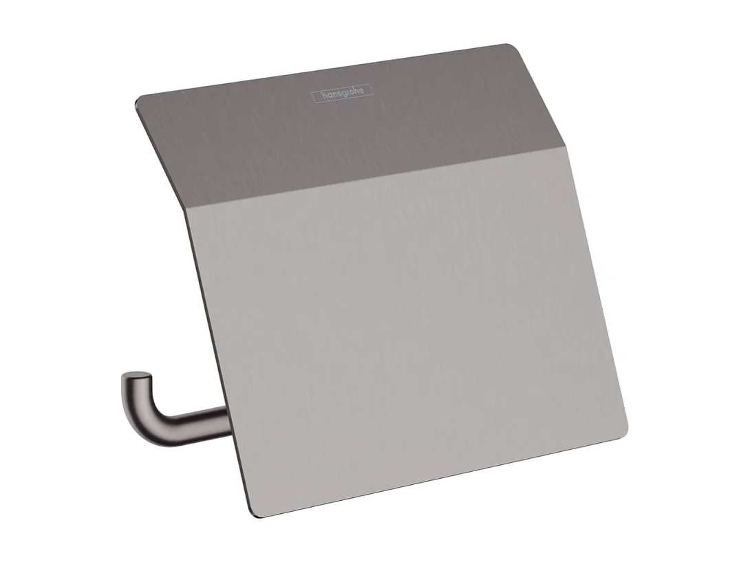 Porte-papier WC avec couvercle HANSGROHE AddStoris noir chromé brossé