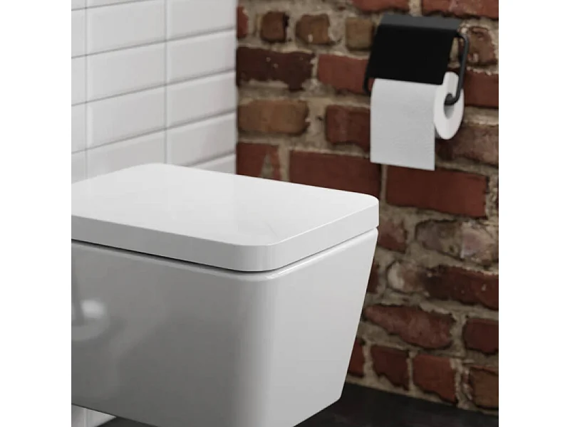 HANSGROHE Portarrollos con tapa negra mate AddStoris