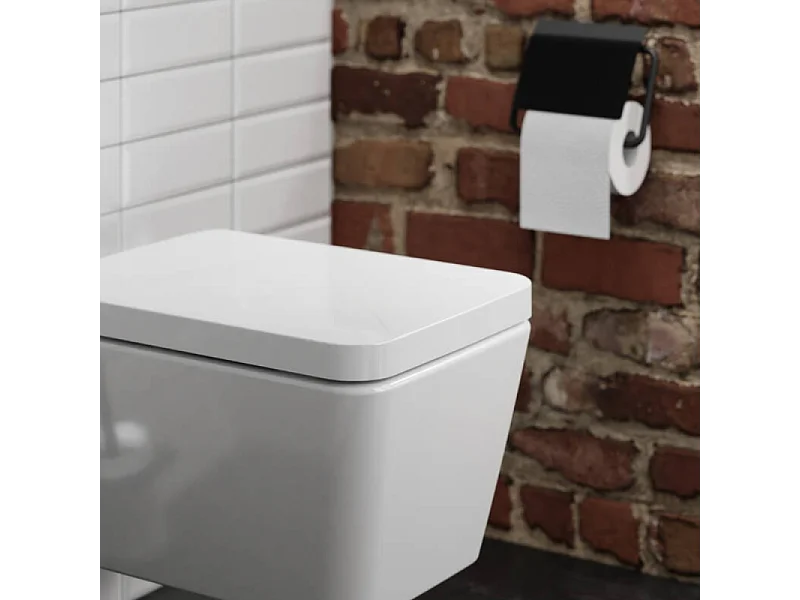 HANSGROHE Portarrollos con tapa negra mate AddStoris