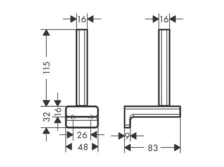HANSGROHE Réserve HANSGROHE Porte-papier chromé AddStoris