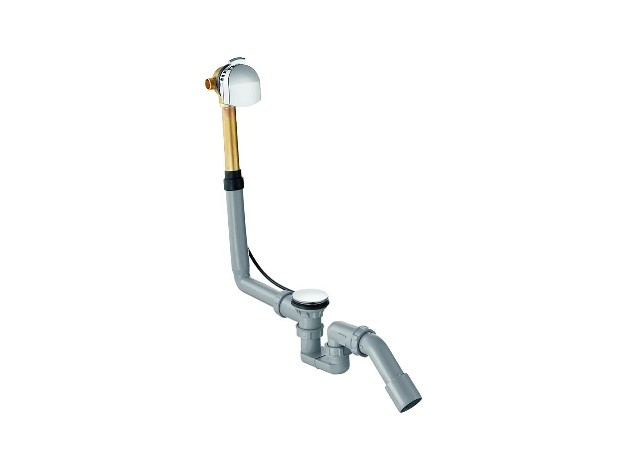 Bec déverseur baignoire HANSGROHE Exafill avec siphon et corps encastré chromé