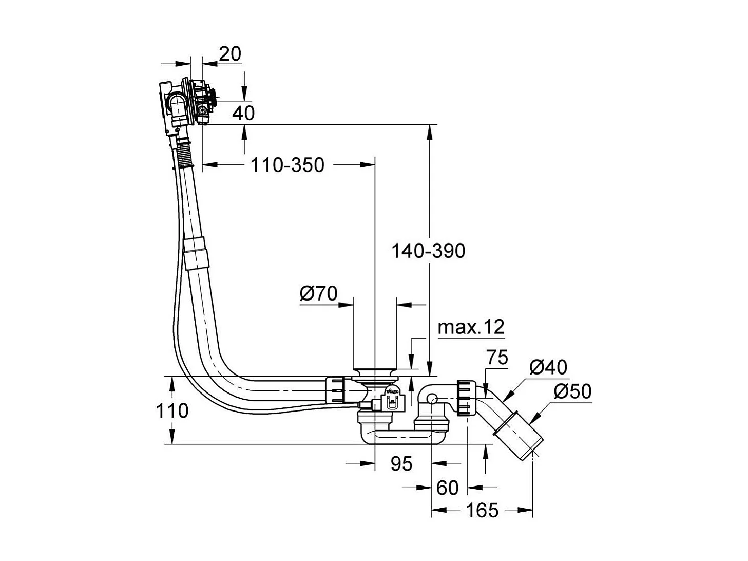 GROHE - Système de vidage - remplissage de baignoire Talentofill