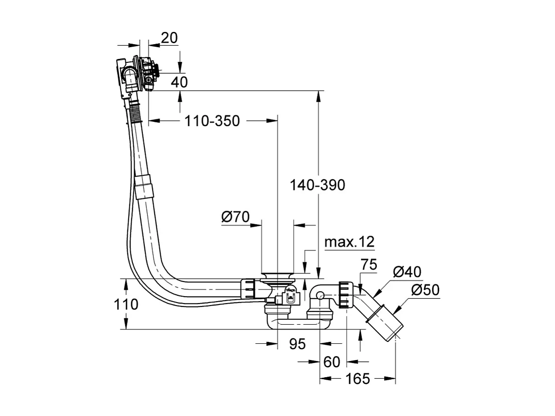 GROHE - Système de vidage - remplissage de baignoire Talentofill