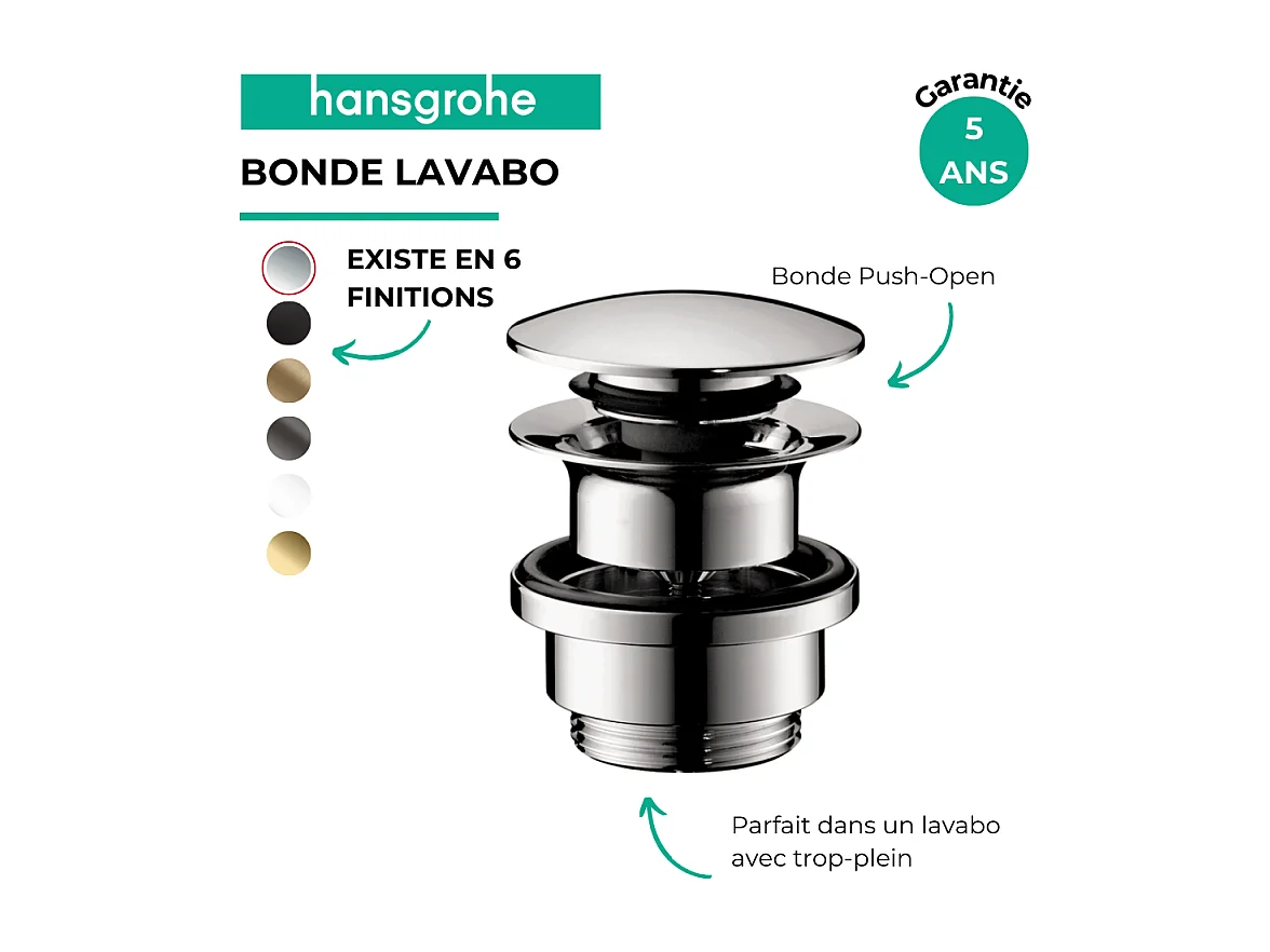 HANSGROHE desagüe para fregadero push-open cromado