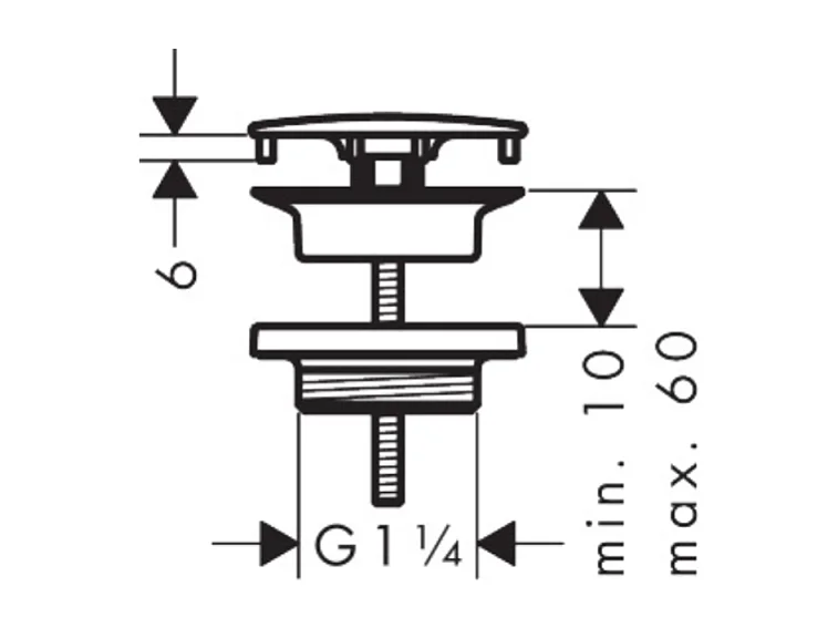 Bonde lavabo à écoulement libre HANSGROHE bronze brossé