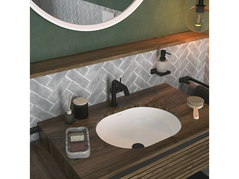 Bonde lavabo à écoulement libre HANSGROHE noir mat