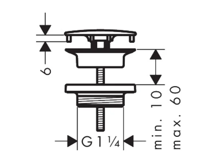 Bonde lavabo à écoulement libre HANSGROHE noir chromé brossé