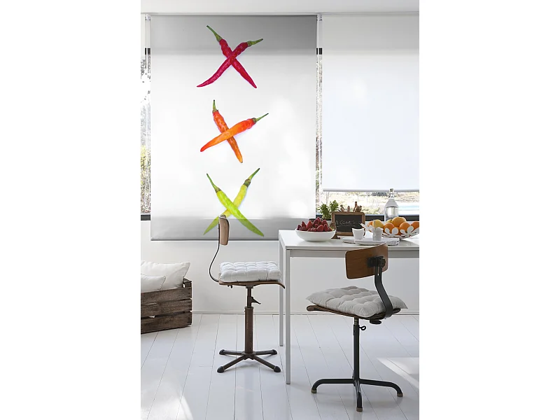 ESTORALIS | Estores Personalizados Easyfix de COCINA | 60 x 150 cm (Ancho por Alto) Tamaño de Tela 57 x 150 cm | Modelo C-1190 Color Unico