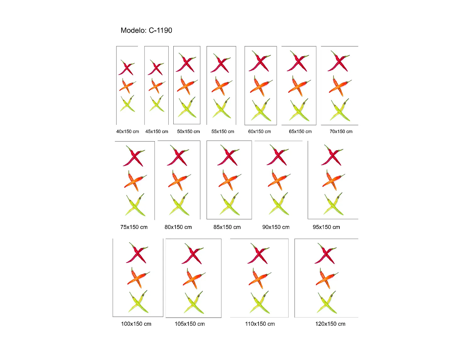 ESTORALIS | Estores Personalizados Easyfix de COCINA | 60 x 150 cm (Ancho por Alto) Tamaño de Tela 57 x 150 cm | Modelo C-1190 Color Unico