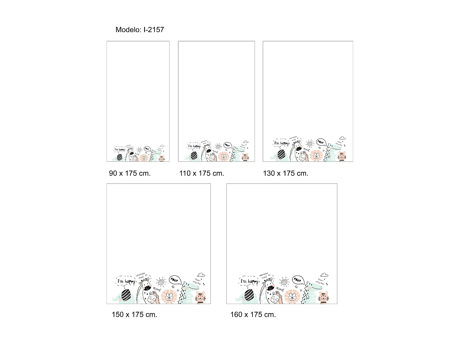 ESTORALIS | Estores Personalizados INFANTILES | 110 x 180 cm (Ancho por Alto) Tamaño de Tela 107 x 175 cm | Modelo I-2157 Color Unico