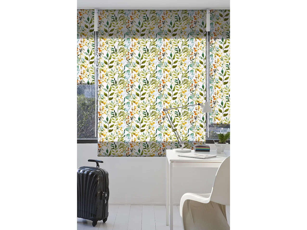 ESTORALIS | Estores Personalizados FLORES y PLANTAS  | 90 x 180 cm (Ancho por Alto) Tamaño de Tela 87 x 175 cm | Modelo F-1557 Color Unico