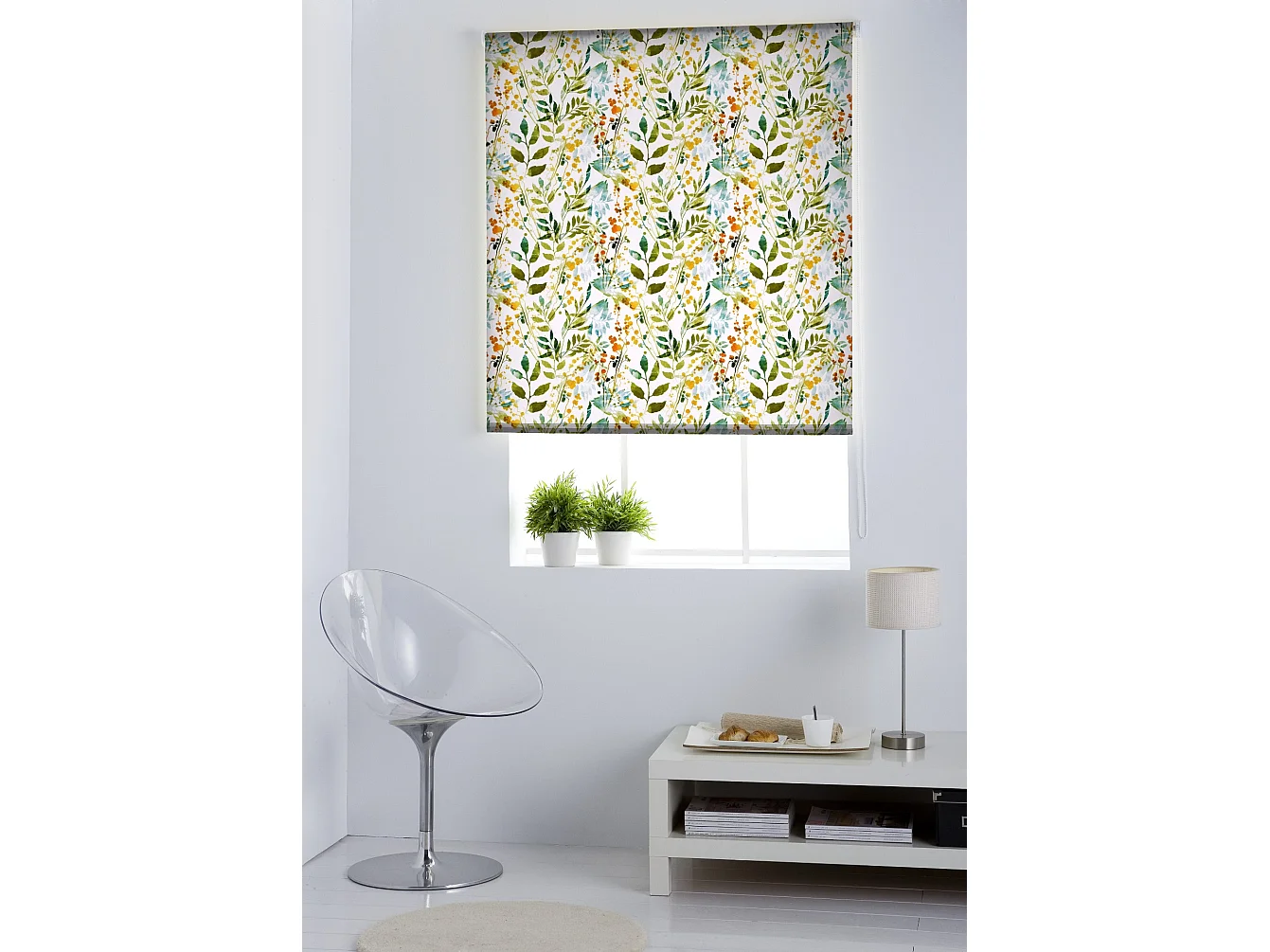 ESTORALIS | Estores Personalizados FLORES y PLANTAS  | 90 x 180 cm (Ancho por Alto) Tamaño de Tela 87 x 175 cm | Modelo F-1557 Color Unico