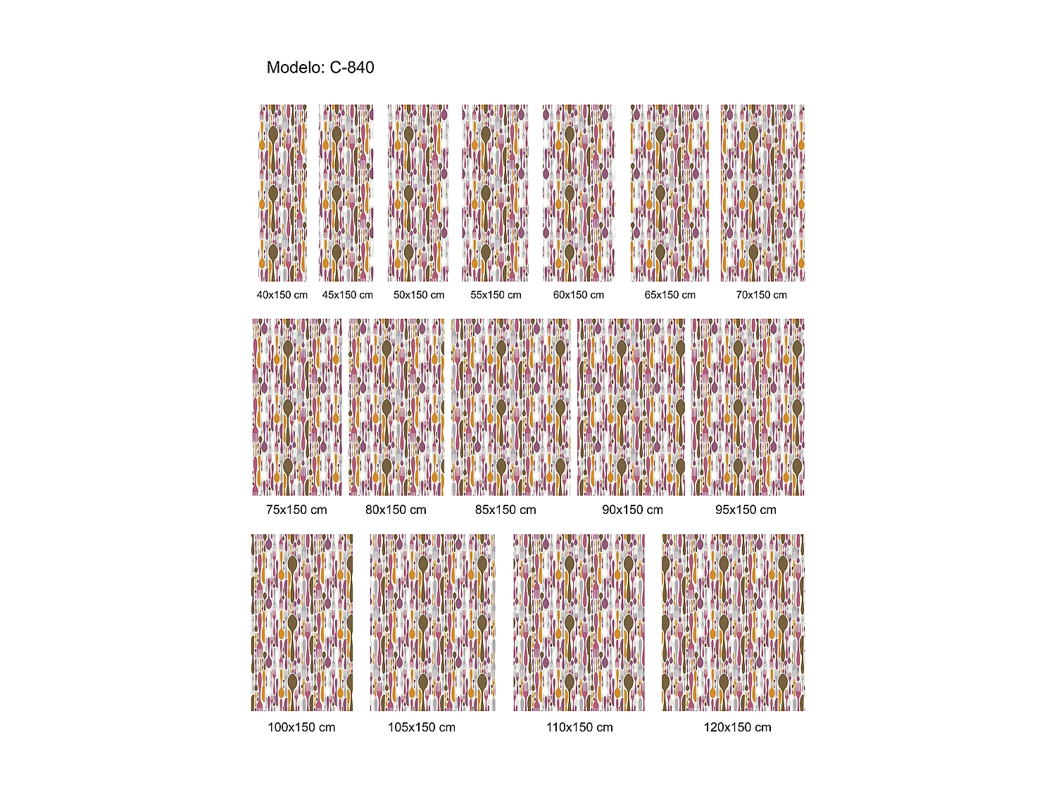 ESTORALIS | Estores Personalizados Easyfix de COCINA | 120 x 150 cm (Ancho por Alto) Tamaño de Tela 117 x 150 cm | Modelo C-840 Color Unico
