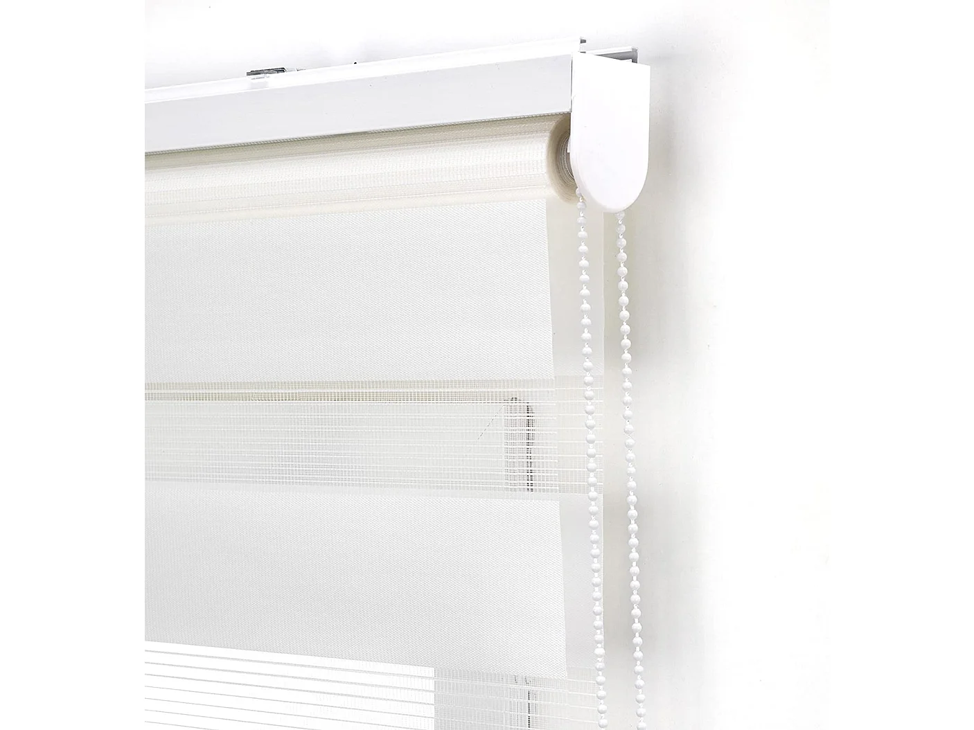 ESTORALIS | Estor Enrollable NOCHE y DIA | 145 x 180 cm (Ancho por Alto) Tamaño de Tela 142 x 175 cm | Modelo SHAE Color Blanco Roto