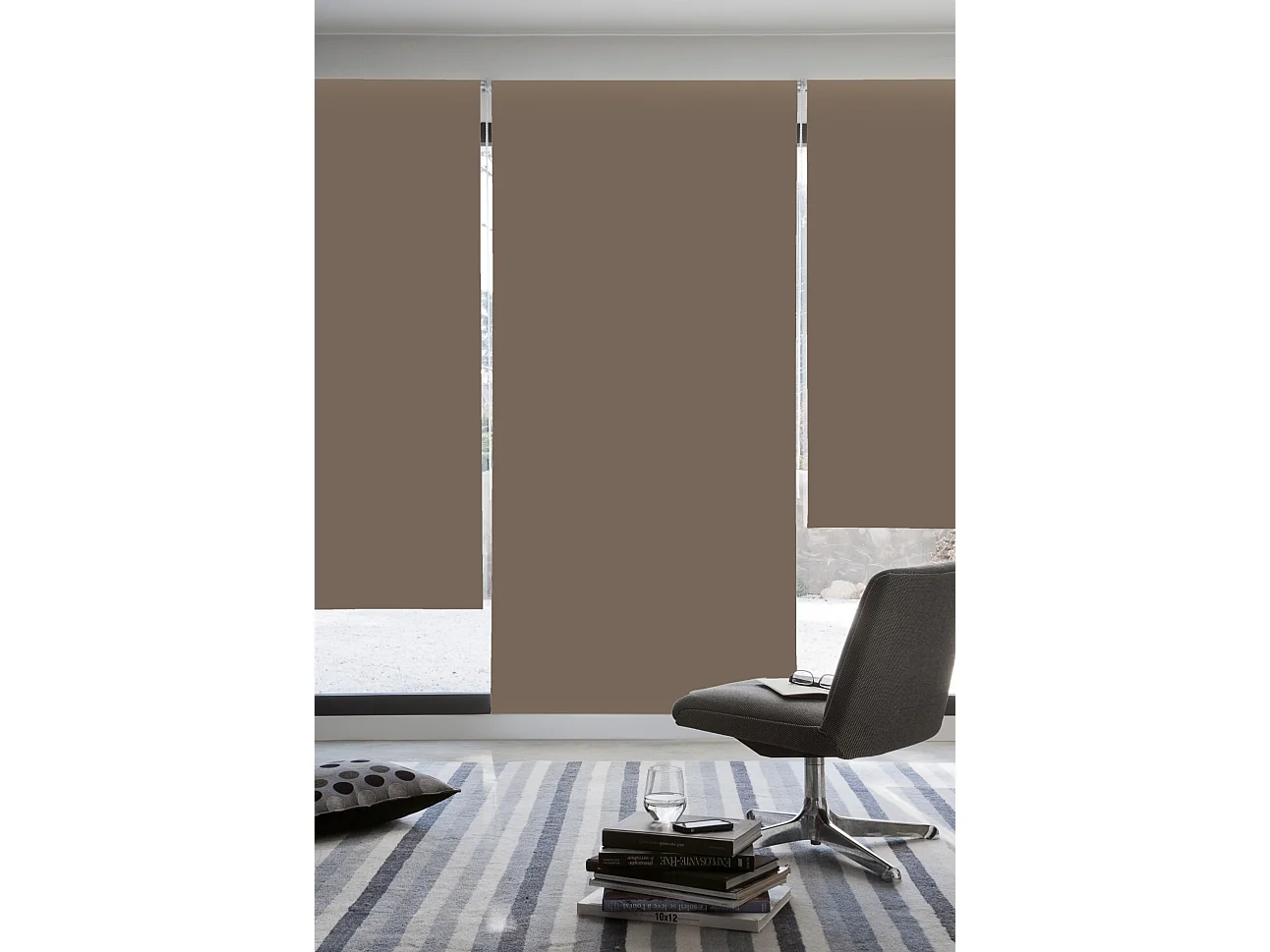 ESTORALIS | Estores Enrollables Opaco | 130 x 235 cm (Ancho por Alto) Tamaño de Tela 127 x 230 cm | Modelo DRACARYS Color Avellana