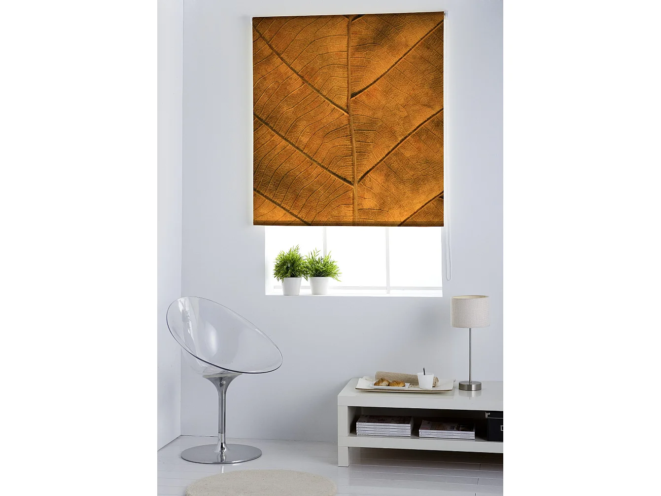 ESTORALIS | Estores Personalizados FLORES y PLANTAS  | 110 x 180 cm (Ancho por Alto) Tamaño de Tela 107 x 175 cm | Modelo F-1555 Color Unico