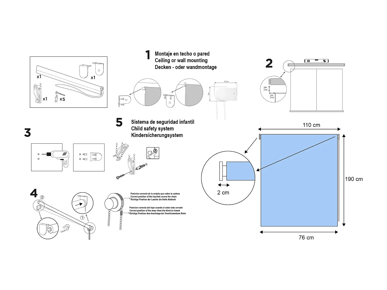 ESTORALIS | Estores Enrollables Translucidos  | 110 x 195 cm (Ancho por Alto) Tamaño de Tela 107 x 190 cm | Modelo ROBERT Color Taupe
