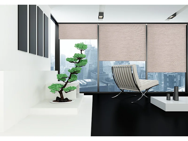 ESTORALIS | Estor Enrollable Translúcido | 110 x 255 cm (Ancho por Alto) Tamaño de Tela 107 x 250 cm | Modelo BRAN Color Lino