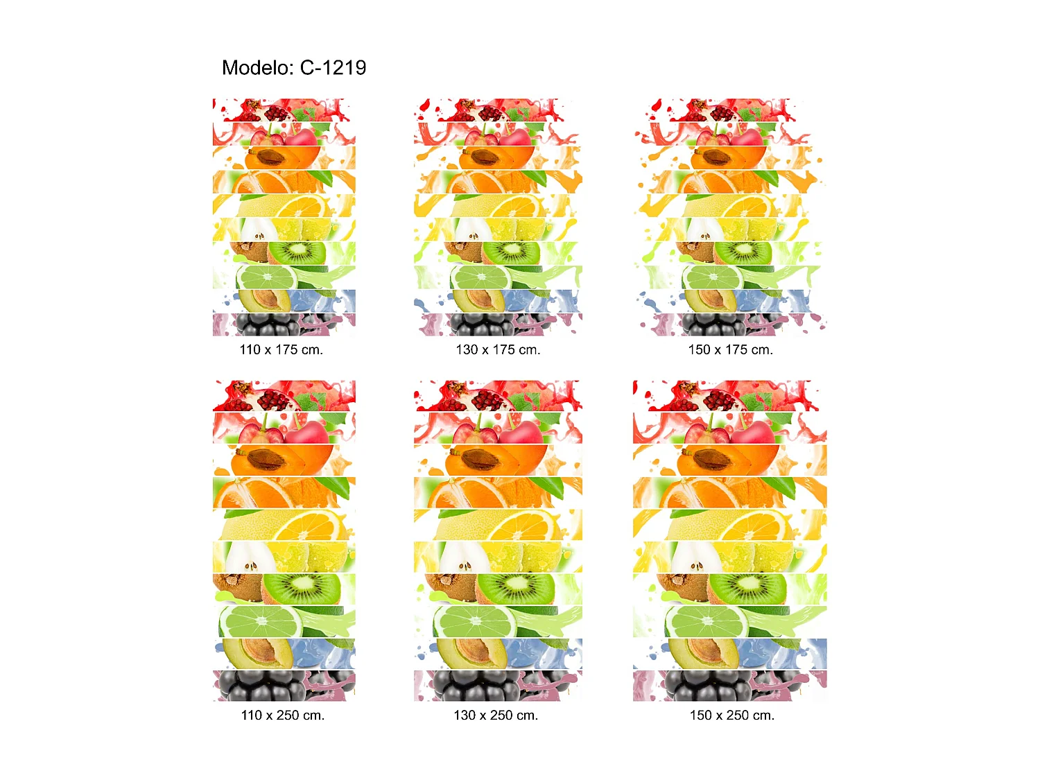 ESTORALIS | Estores Personalizados de COCINA | 130 x 255 cm (Ancho por Alto) Tamaño de Tela 127 x 250 cm | Modelo C-1219 Color Unico