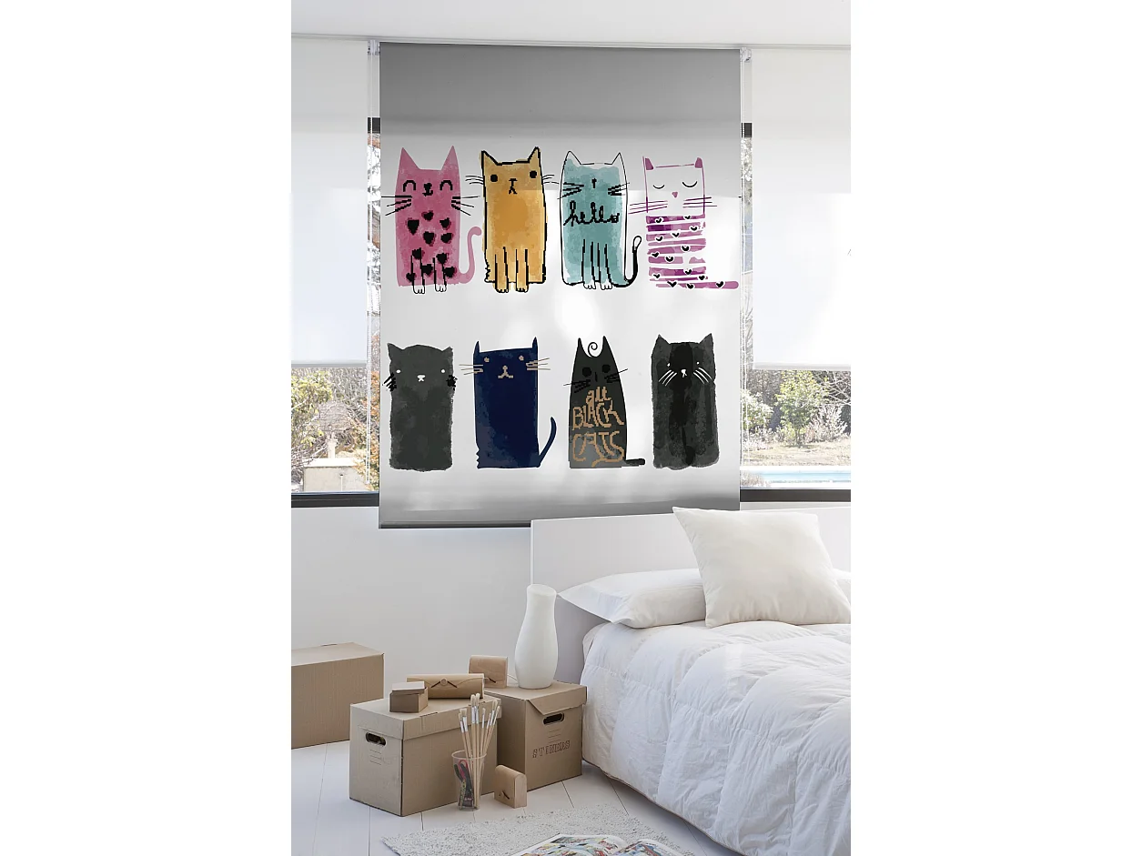 ESTORALIS | Estores Personalizados Easyfix ANIMALES  | 105 x 150 cm (Ancho por Alto) Tamaño de Tela 102 x 150 cm | Modelo A-233 Color Unico