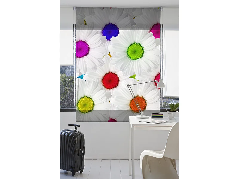 ESTORALIS | Estores Personalizados FLORES y PLANTAS  | 110 x 255 cm (Ancho por Alto) Tamaño de Tela 107 x 250 cm | Modelo F-835 Color Unico