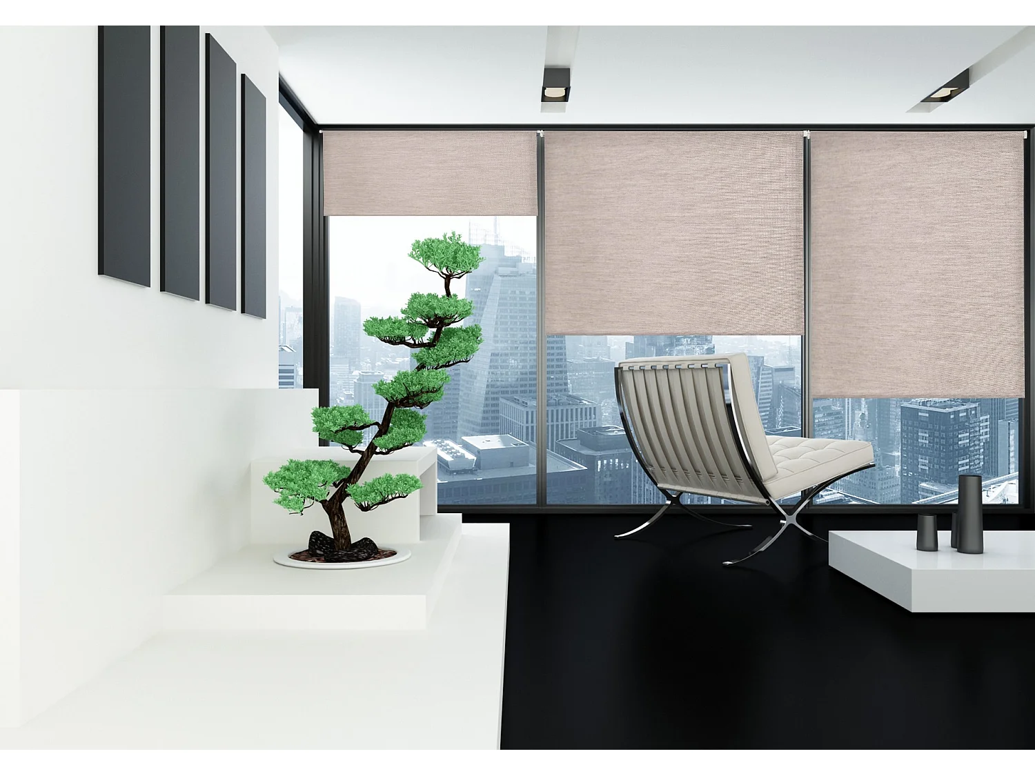 ESTORALIS | Estor Enrollable Translúcido | 90 x 255 cm (Ancho por Alto) Tamaño de Tela 87 x 250 cm | Modelo BRAN Color Lino