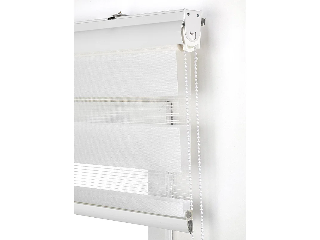 ESTORALIS | Estor Enrollable NOCHE y DIA | 170 x 180 cm (Ancho por Alto) Tamaño de Tela 167 x 175 cm | Modelo SANSA Color Blanco Roto