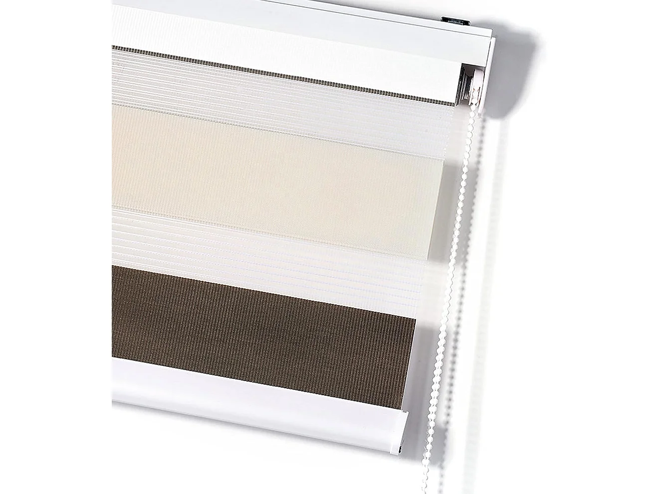 ESTORALIS | Estor Enrollable NOCHE y DIA | 170 x 255 cm (Ancho por Alto) Tamaño de Tela 167 x 250 cm | Modelo LORAS Color Marron/Beige