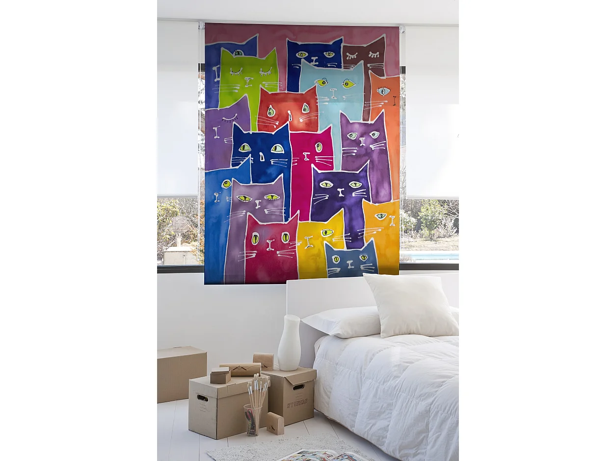 ESTORALIS | Estores Personalizados Easyfix ANIMALES  | 80 x 150 cm (Ancho por Alto) Tamaño de Tela 77 x 150 cm | Modelo A-235 Color Unico