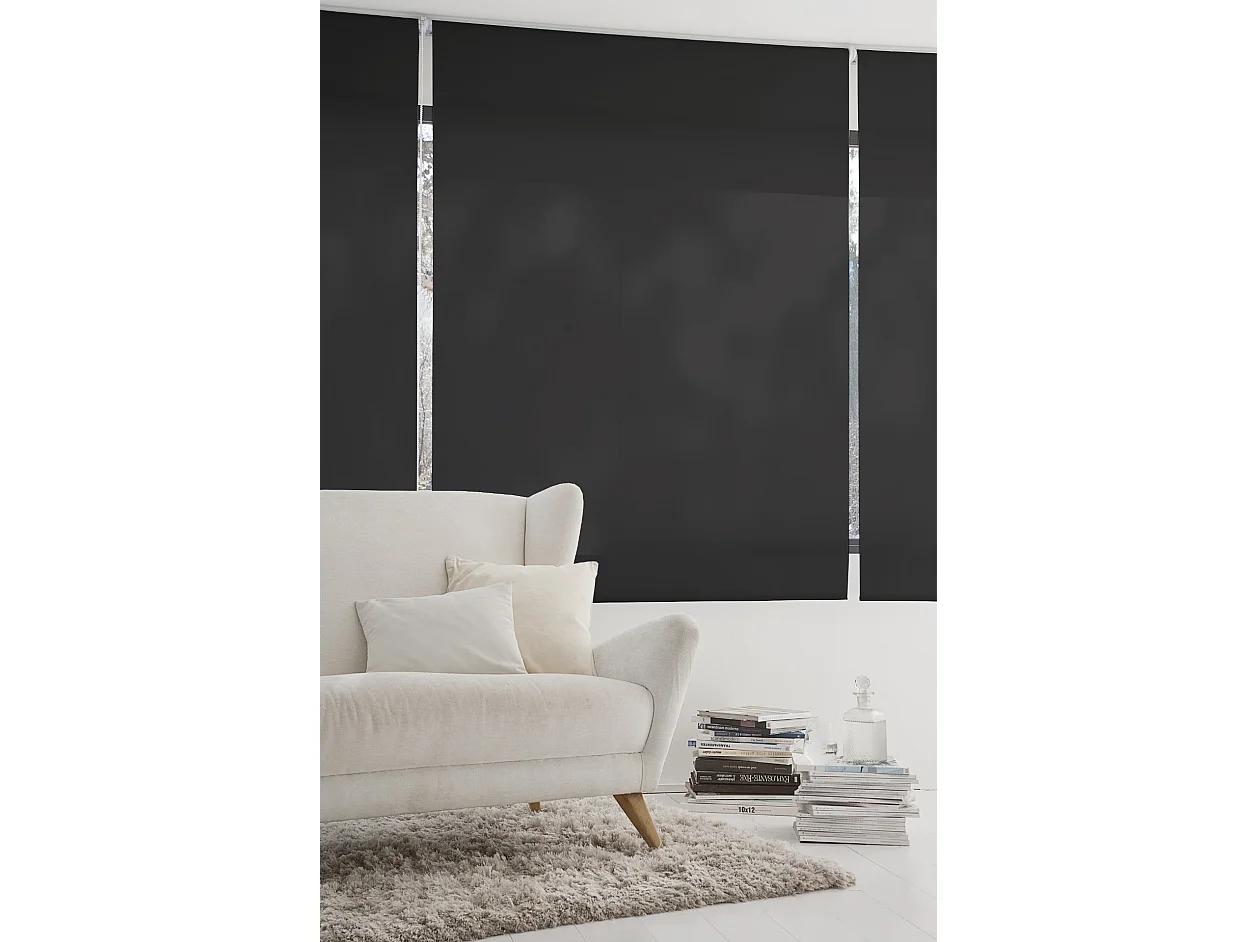 ESTORALIS | Estores Enrollables Lisos Translucidos | 130 x 235 cm (Ancho por Alto) Tamaño de Tela 127 x 230 cm | Modelo GOVE Color Antracita