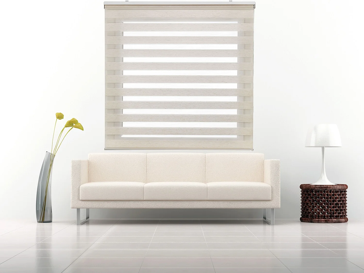 ESTORALIS | Estor Enrollable NOCHE y DIA | 125 x 180 cm (Ancho por Alto) Tamaño de Tela 122 x 175 cm | Modelo SHAE Color Lino