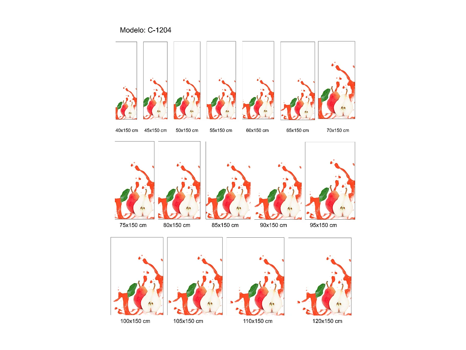 ESTORALIS | Estores Personalizados Easyfix de COCINA | 65 x 150 cm (Ancho por Alto) Tamaño de Tela 62 x 150 cm | Modelo C-1204 Color Unico