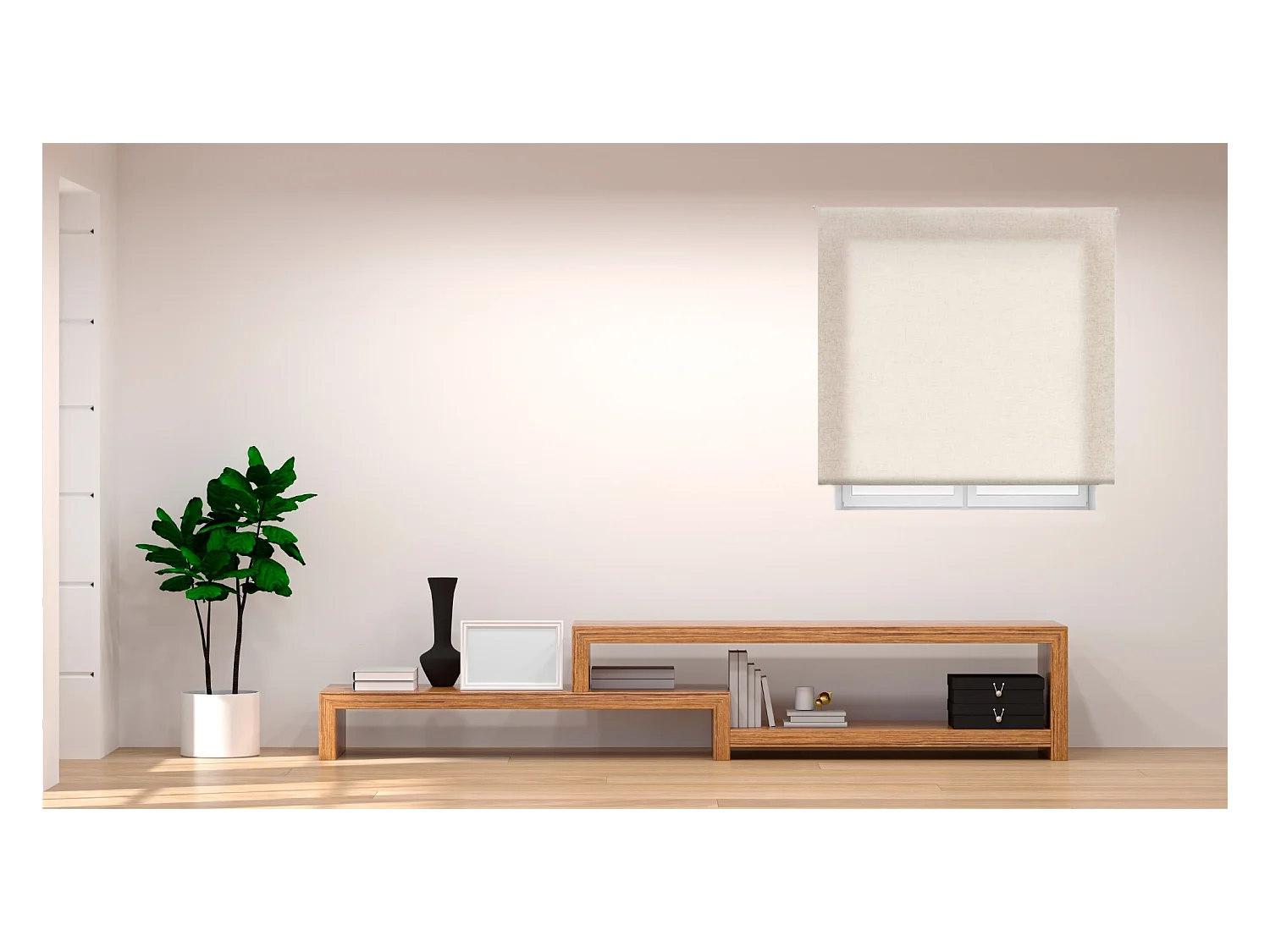 ESTORALIS | Estores Enrollables Translucidos  | 170 x 195 cm (Ancho por Alto) Tamaño de Tela 167 x 190 cm | Modelo THEON Color Lino