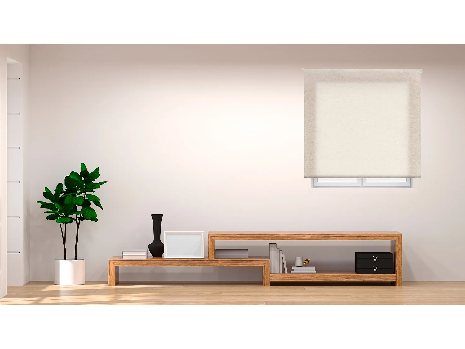 ESTORALIS | Estores Enrollables Translucidos  | 170 x 195 cm (Ancho por Alto) Tamaño de Tela 167 x 190 cm | Modelo THEON Color Lino