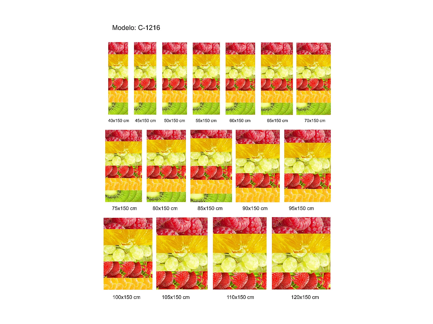 ESTORALIS | Estores Personalizados Easyfix de COCINA | 65 x 150 cm (Ancho por Alto) Tamaño de Tela 62 x 150 cm | Modelo C-1216 Color Unico