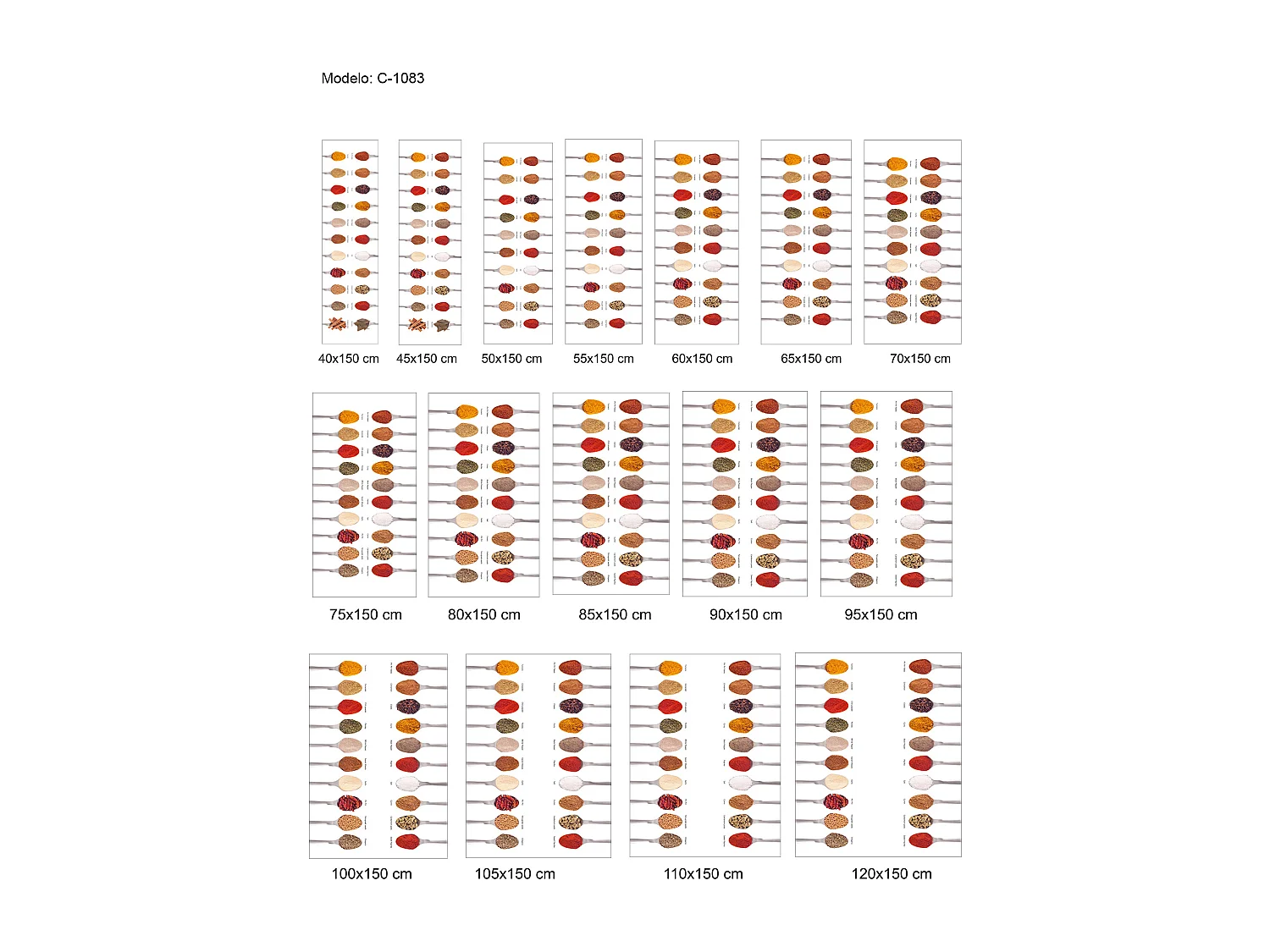 ESTORALIS | Estores Personalizados Easyfix de COCINA | 85 x 150 cm (Ancho por Alto) Tamaño de Tela 82 x 150 cm | Modelo C-1083 Color Unico